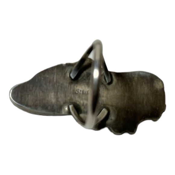 Navajo Sterling Silver Malachite Southwestern Ring Sz7 - Picture 4 of 4